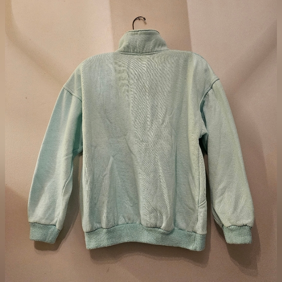 Vintage Lady Footlocker Light Turquoise Half Zip Sweater | Size Medium - Picture 2 of 10